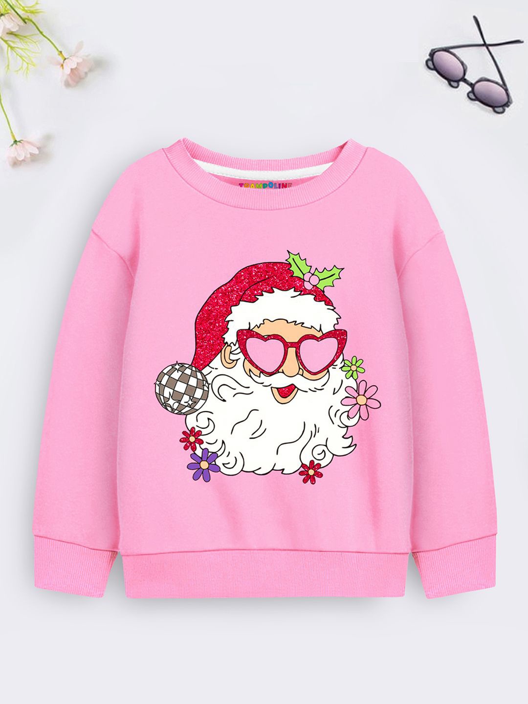 

YK X Trampoline Girls Printed Sweatshirt, Pink