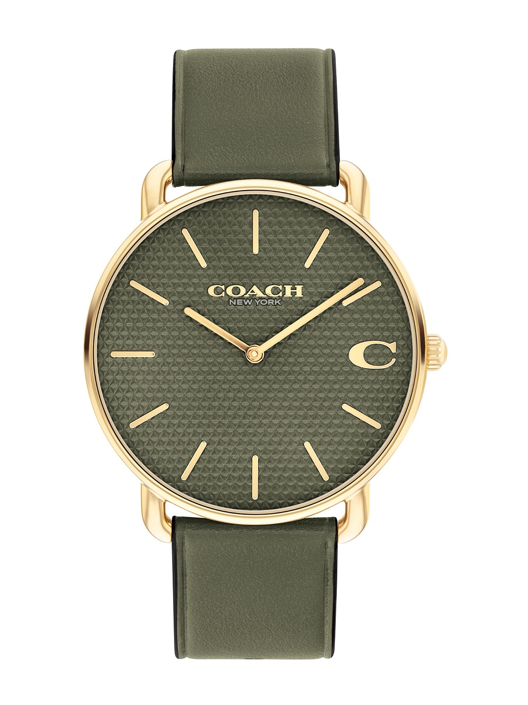 

Coach Men Elliot Leather Analogue Watch 14602723, Green