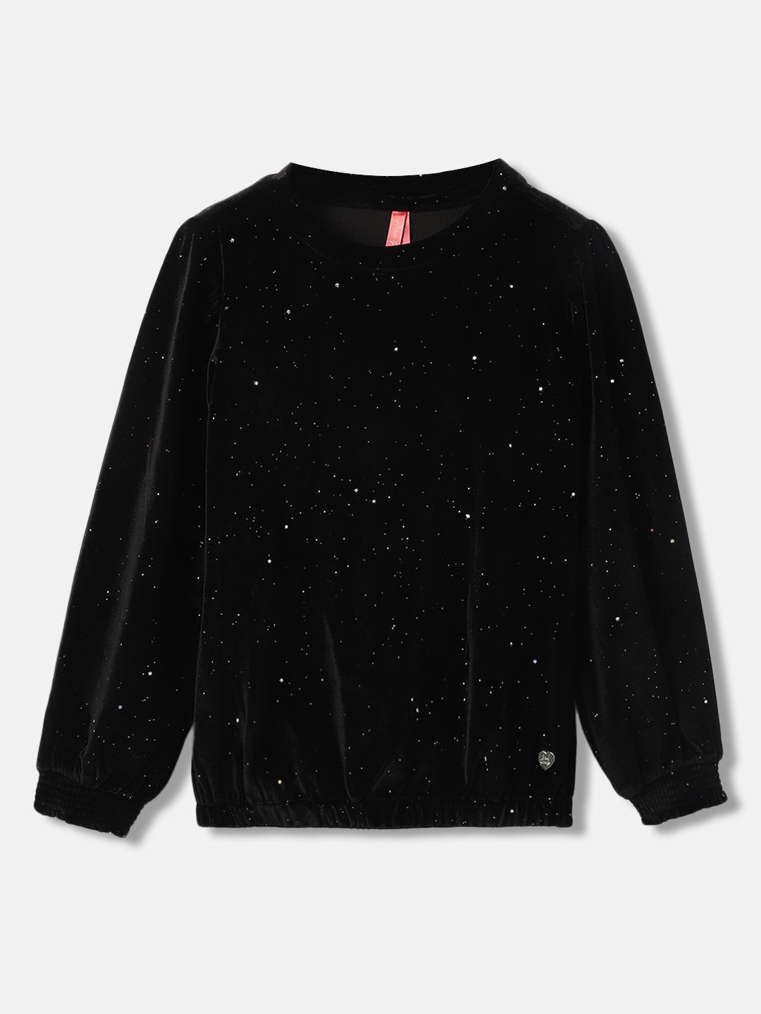 

Blue Giraffe Girls Sparkle Embellished Round Neck Top, Black