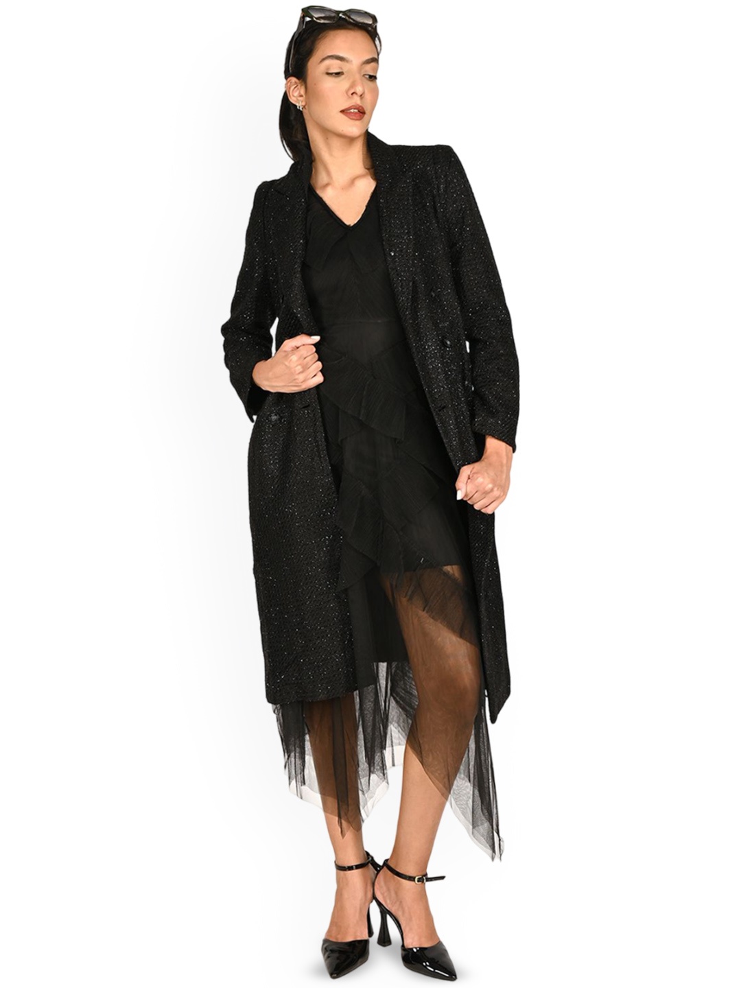 

ODETTE Women Longline Tailored Jacket, Black