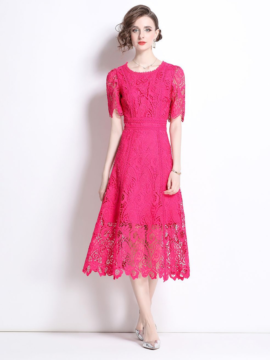 

JC Collection A-Line Midi Dress, Rose