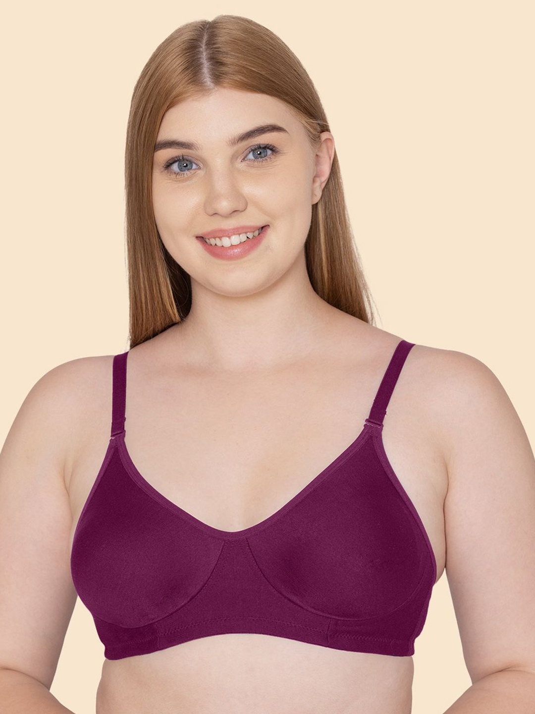 

Joomie Women Non-Wired Full Coverage Bra, Purple