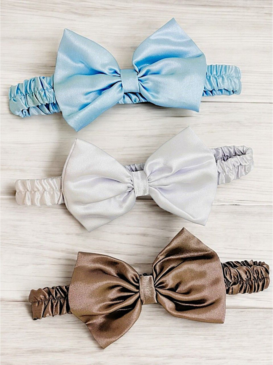 

9blings Girls Set of 3 Bow Hairbands, White