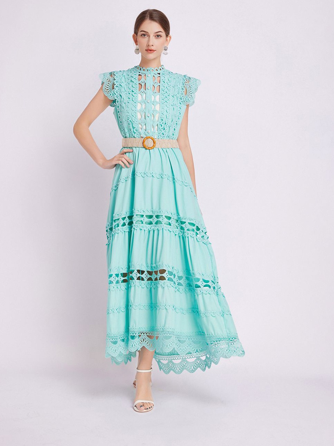 

JC Collection Ethnic Motifs Print Maxi Dress, Sea green