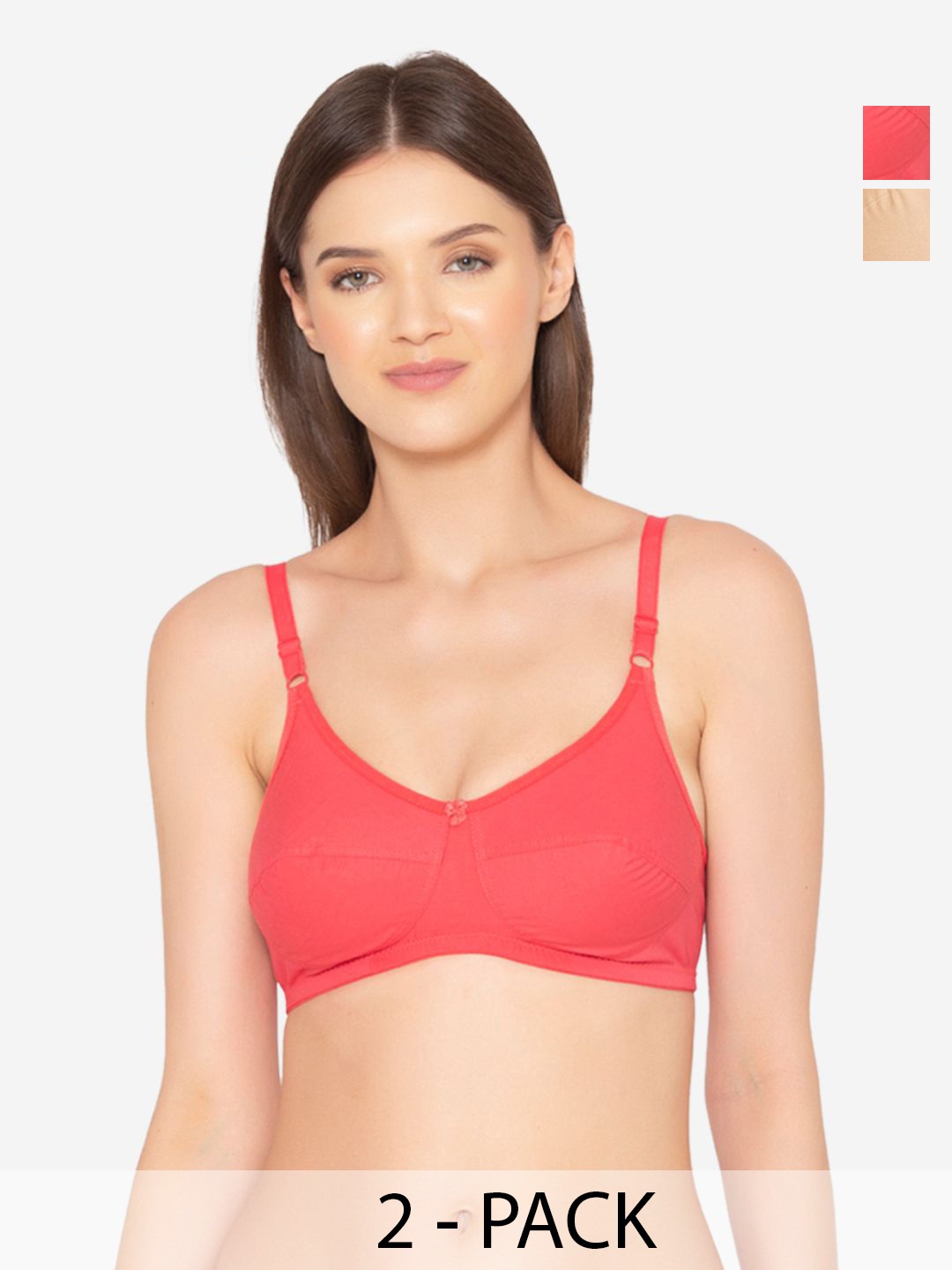 

GROVERSONS Paris Beauty Pack of 2 Full Coverage T-Shirt Bra, Beige