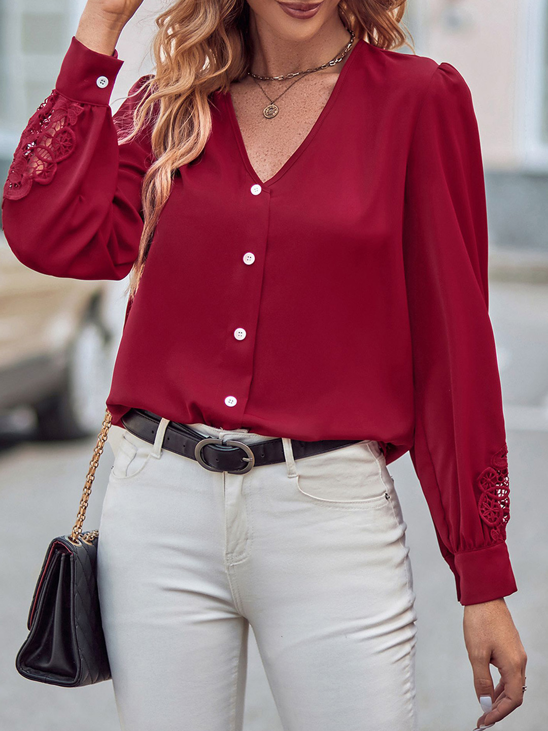 

StyleCast x Revolte Women Collarless Solid Casual Shirt, Pink