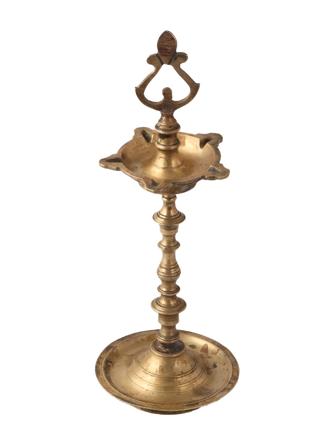 

Indianshelf GoldToned and Black Textured Brass Diwali Pooja Diya Deepak, Gold