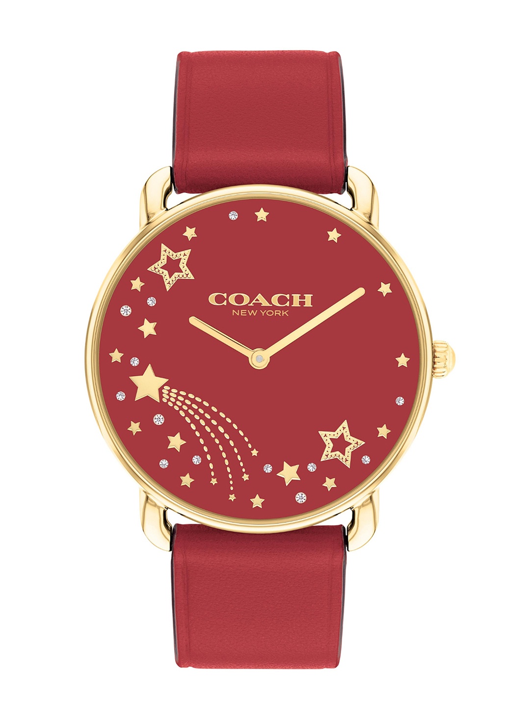 

Coach Women Elliot Embellished Straps Analogue Watch 14504378, Maroon