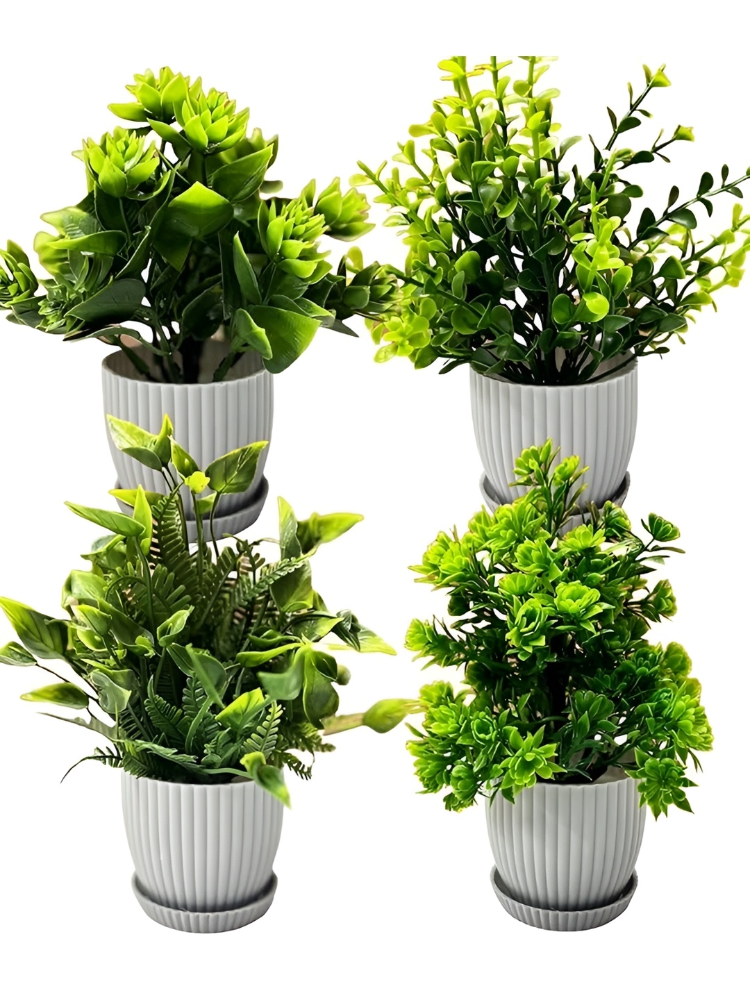 

KAAF Grey 4 Pieces Artificial Plant With Pot Artificial Flowers and Plants