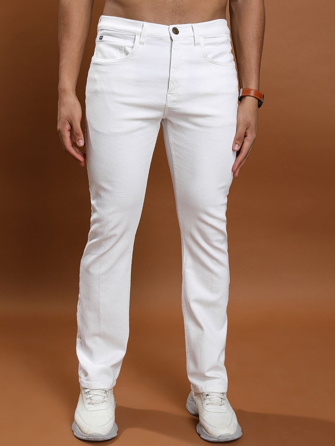 

HIGHLANDER Men Bootcut Stretchable Jeans, White