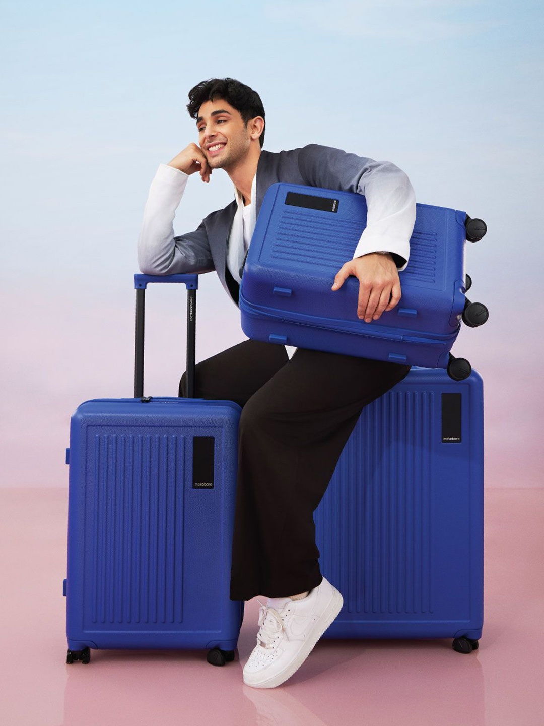 

MOKOBARA The Transit Wave Set Of 3 Hard-Sided Trolley Bag Suitcase, Blue