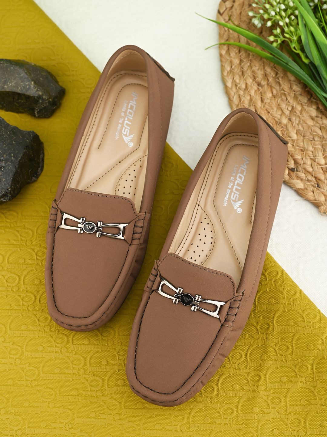 

IMCOLUS Women Loafers, Brown