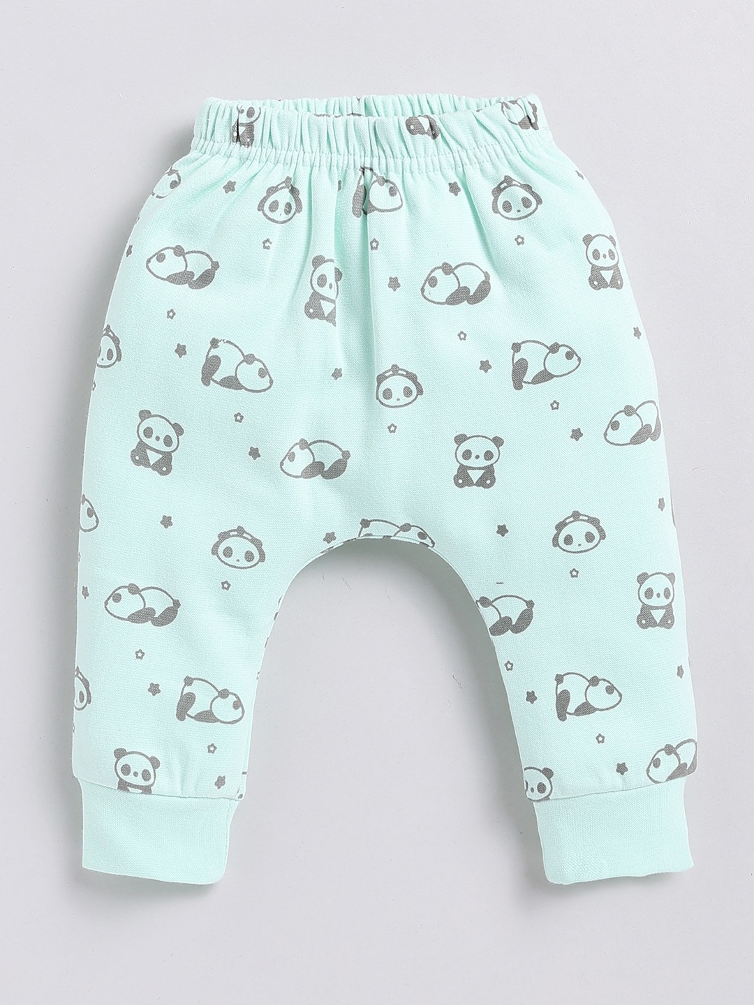 

YK X Tinyo Infant Girls Mid-Rise Printed Cotton Joggers, Green