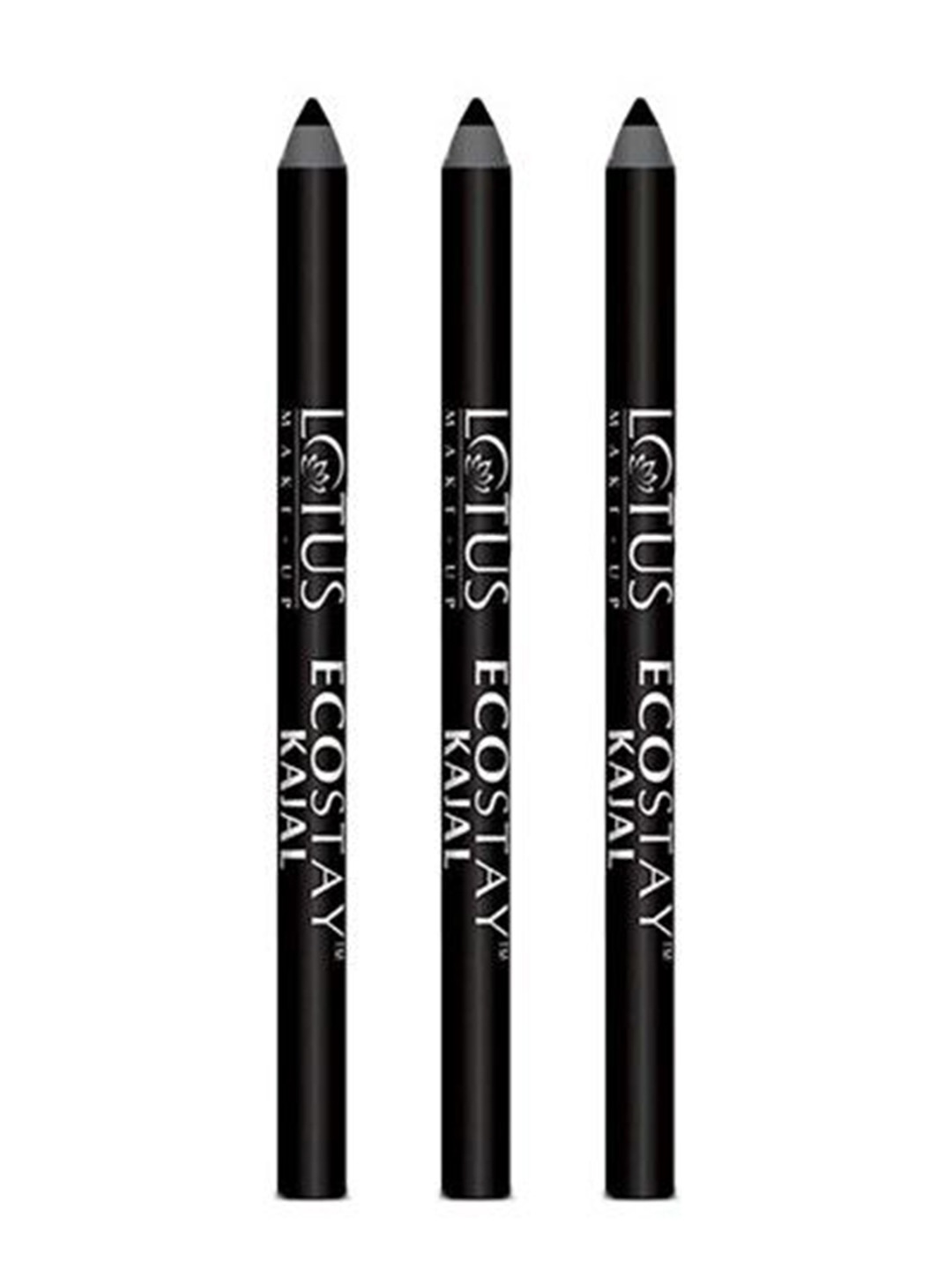 

LOTUS Make-up Set Of 3 Ecostay Waterproof Kajal-1.2g Each, Black