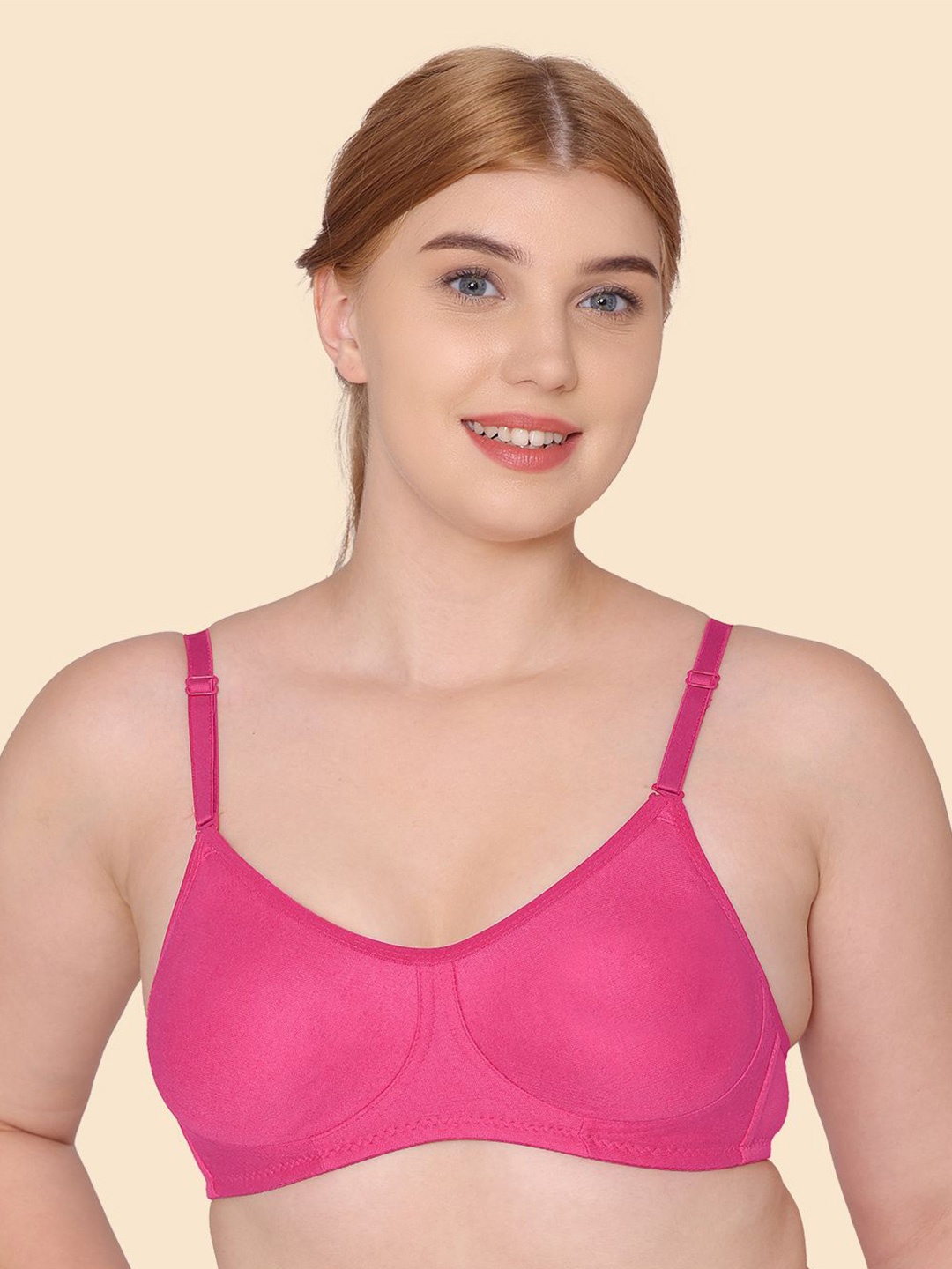 

Joomie Full Coverage Solid Everyday Bra, Pink