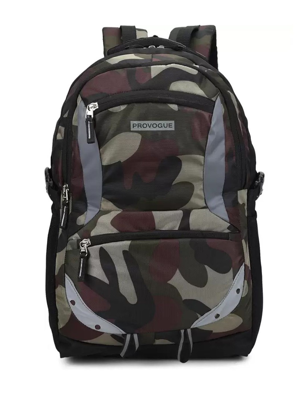 

Provogue Adults Graphic Backpack with Reflective Strip, Olive