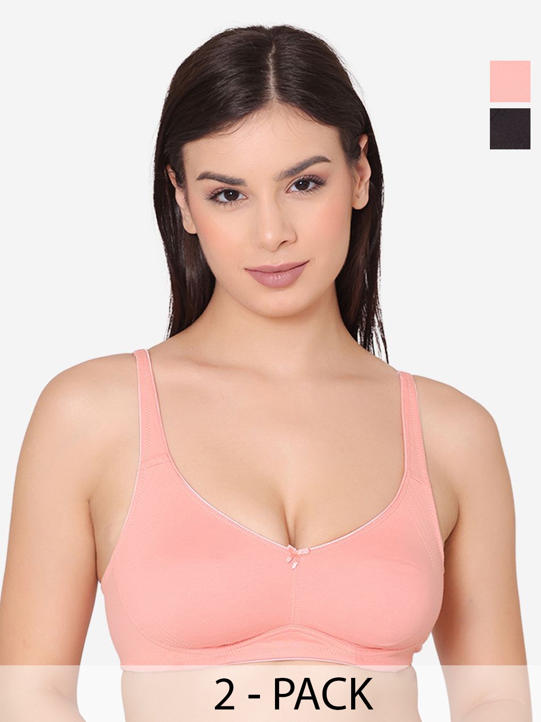 

GROVERSONS Paris Beauty Solid Bra Full Coverage Non Padded Non-Wired, Pink