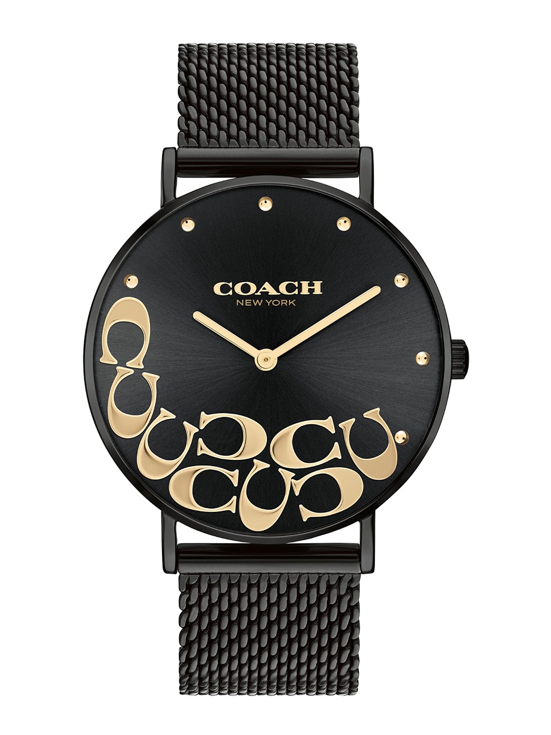 

Coach Women Perry Dial & Stainless Steel Bracelet Style Straps Analogue Watch 14503826, Black