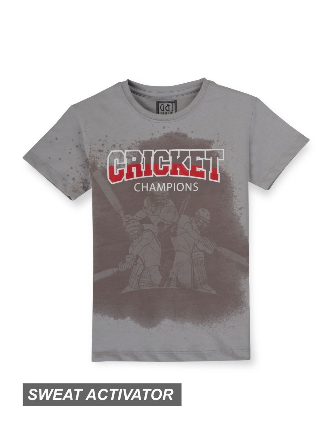 

Gini and Jony Boys Graphic Printed Round Neck Cotton T-shirt, Grey