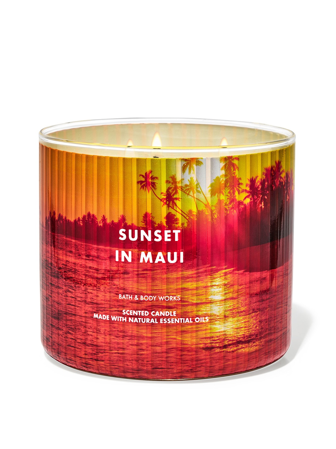 

Bath & Body Works Sunset In Maui 3-Wick Candle with Essential Oils - 411 g, Orange