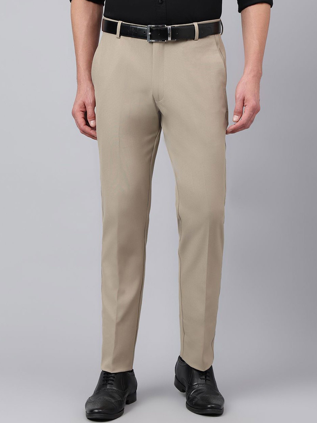 

Richlook Men Mid-Rise Formal Trousers, Beige