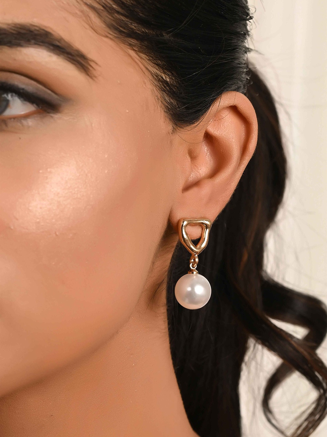 

Raf the label Gold-Plated Pearl Beaded Classic Drop Earrings