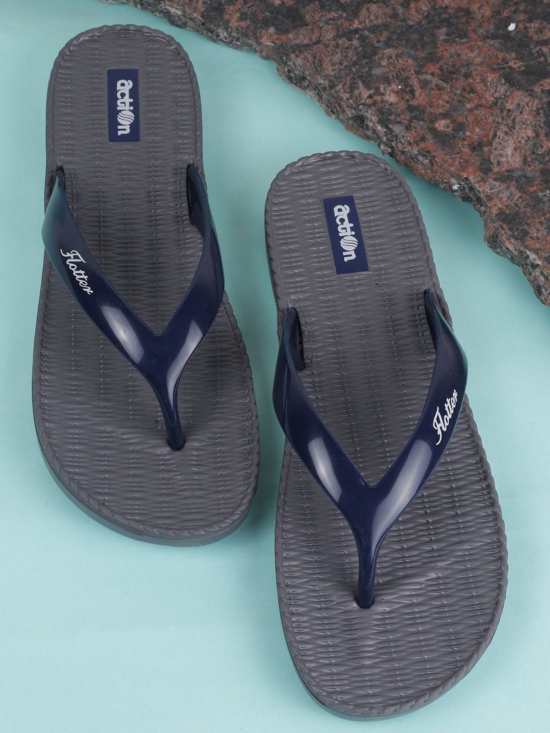 

Action Women Rubber Thong Flip-Flops, Grey