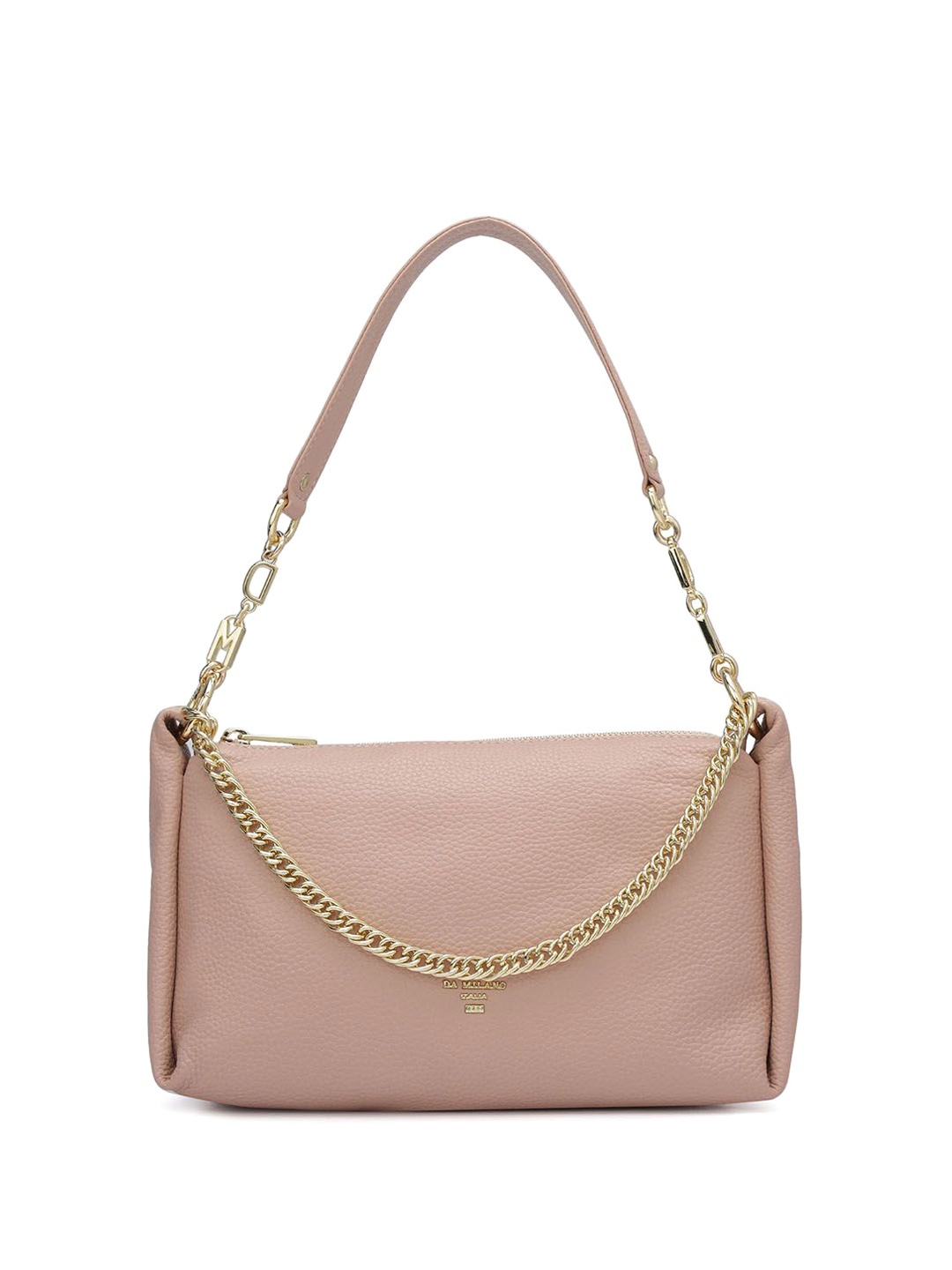 

Da Milano Women Textured Leather Bucket Shoulder Bag, Pink