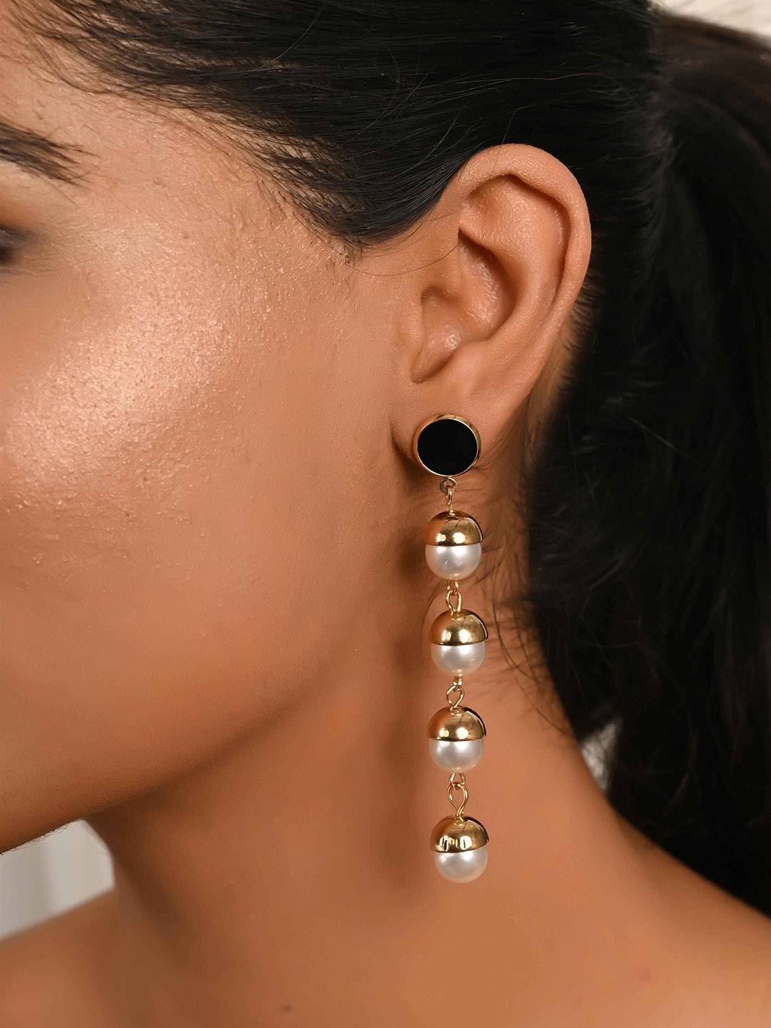 

Raf the label Gold Plated Pearl Ball Drop Earrings