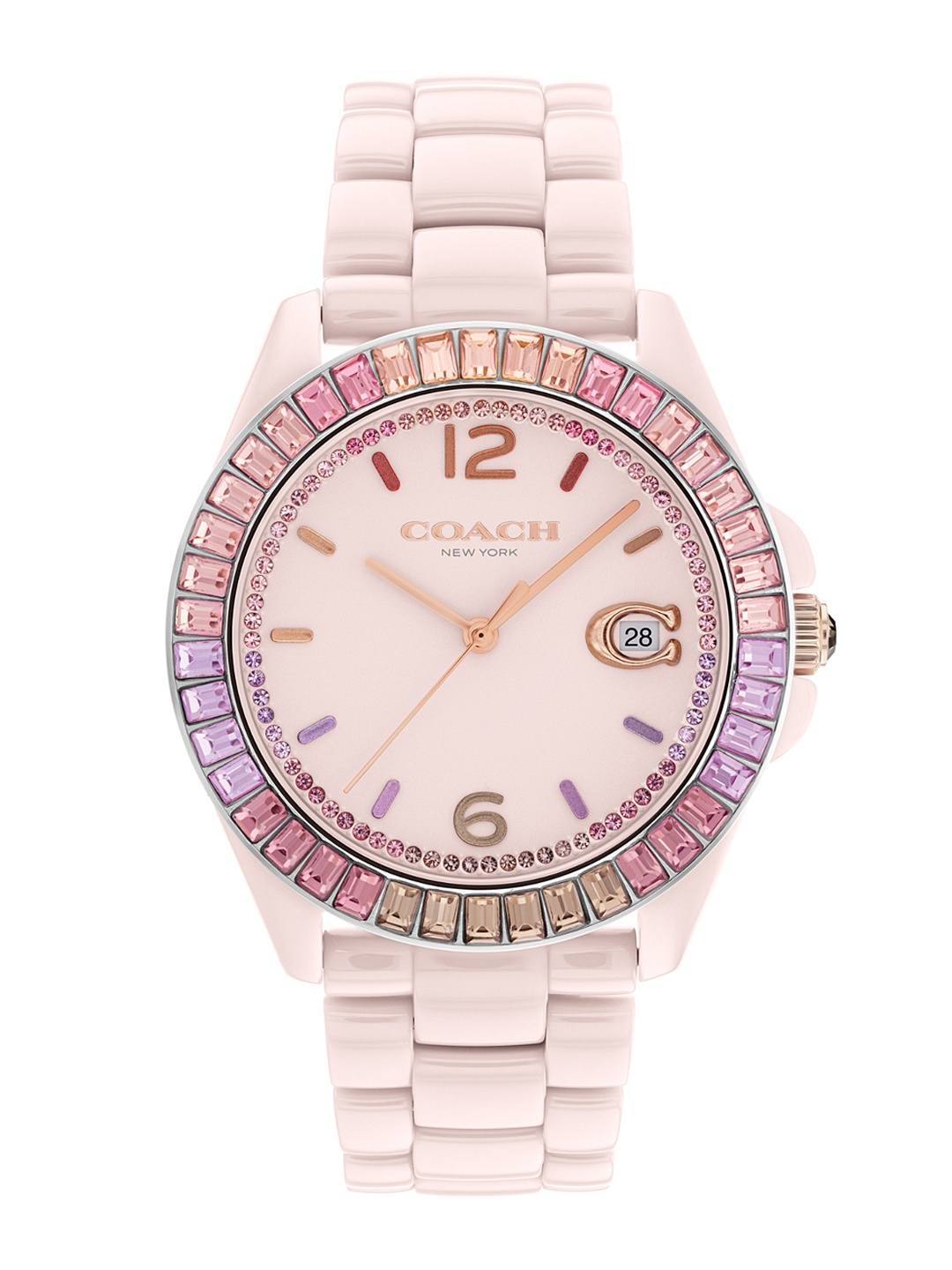 

Coach Women Greyson Embellished Dial Analogue Watch 14504020, Pink