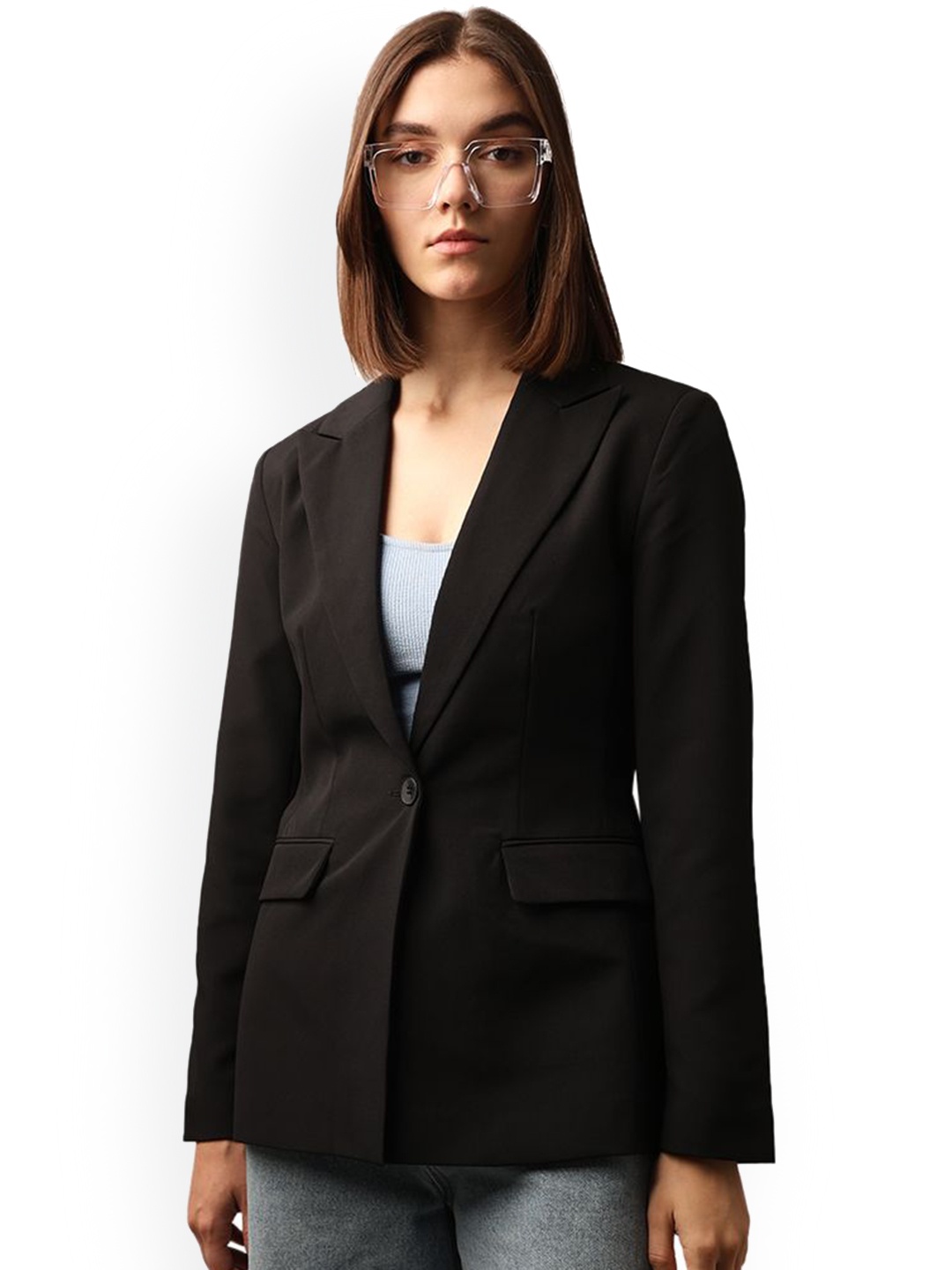

ONLY Women Single-Breasted Blazer, Black