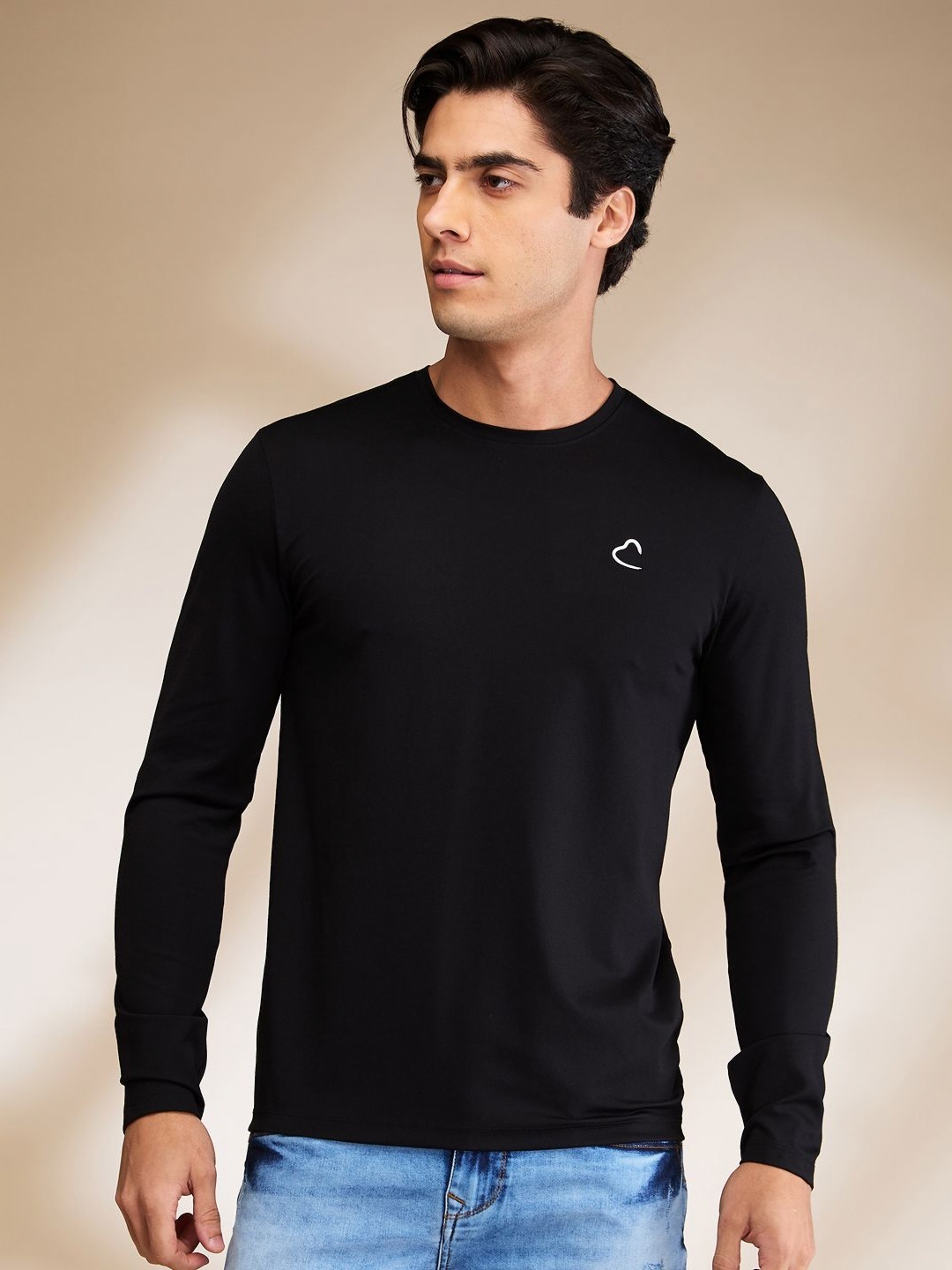 

Being Human Men Solid Round Neck Cotton Slim Fit T-shirt, Black