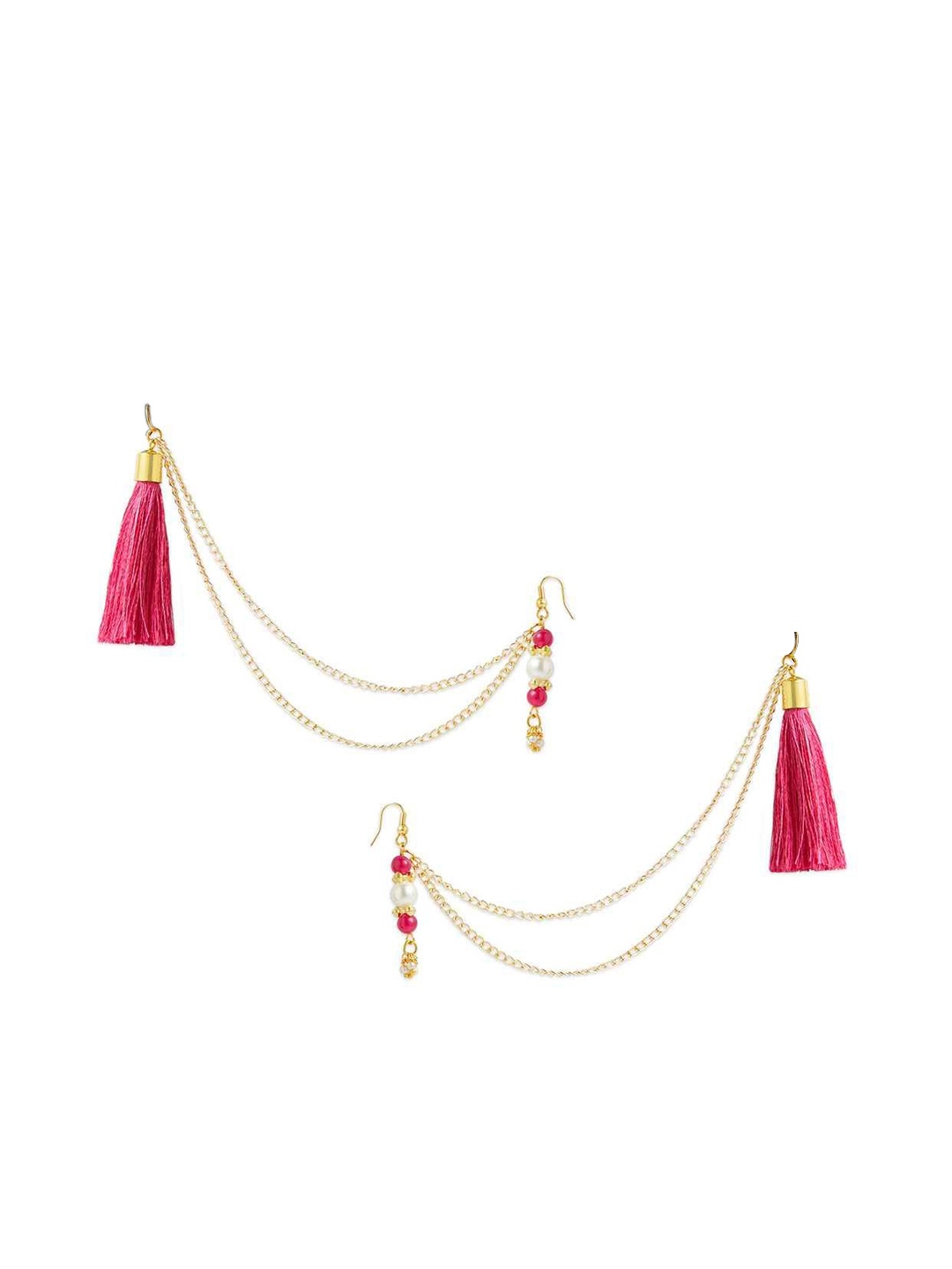 

RIBBON CANDY Beaded Classic Chain Drop Earrings, Gold
