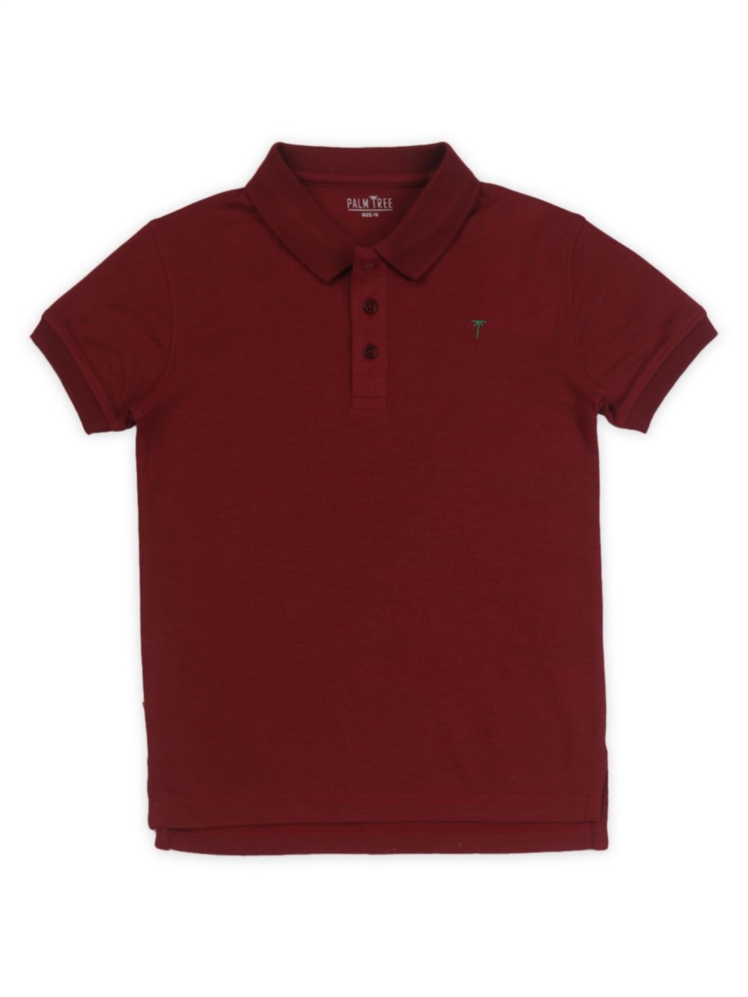 

Palm Tree Boys Solid Polo Collar Cotton T-shirt, Maroon