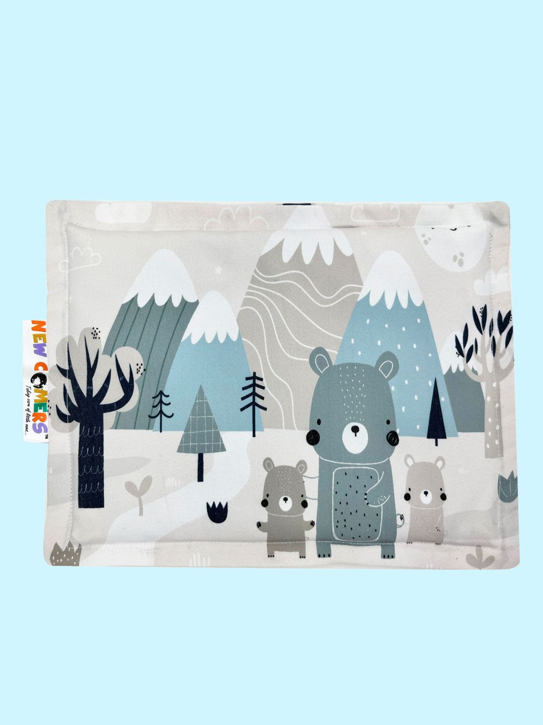 

NEW COMERS Infants Printed Mustard Seed Pillow, Grey