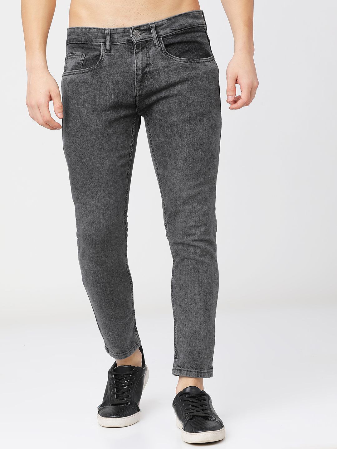 

HIGHLANDER Men Tapered Fit Light Fade Stretchable Jeans, Grey