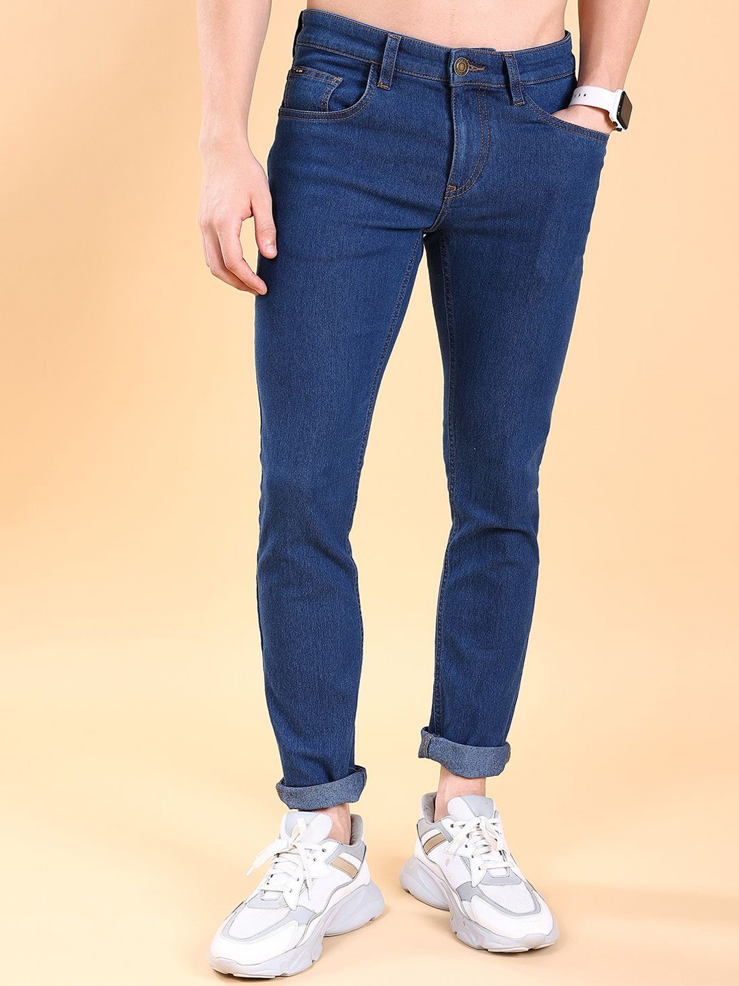 

HIGHLANDER Men Tapered Fit Stretchable Jeans, Blue
