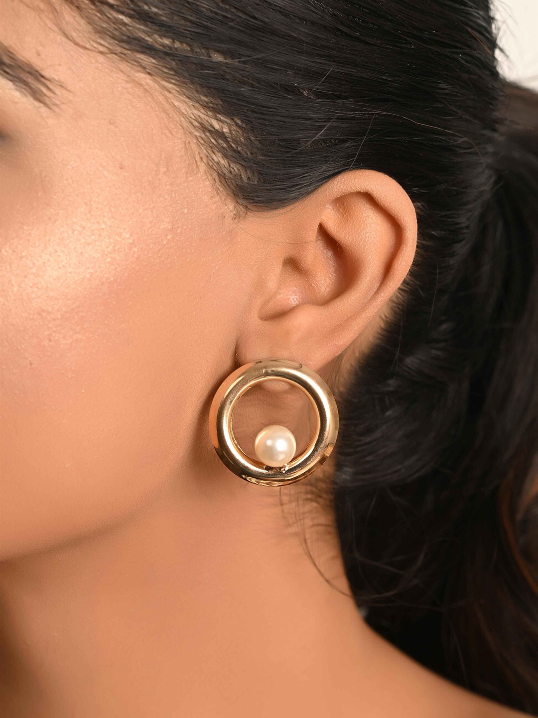 

Raf the label Gold Plated Circular Beaded Drop Earrings