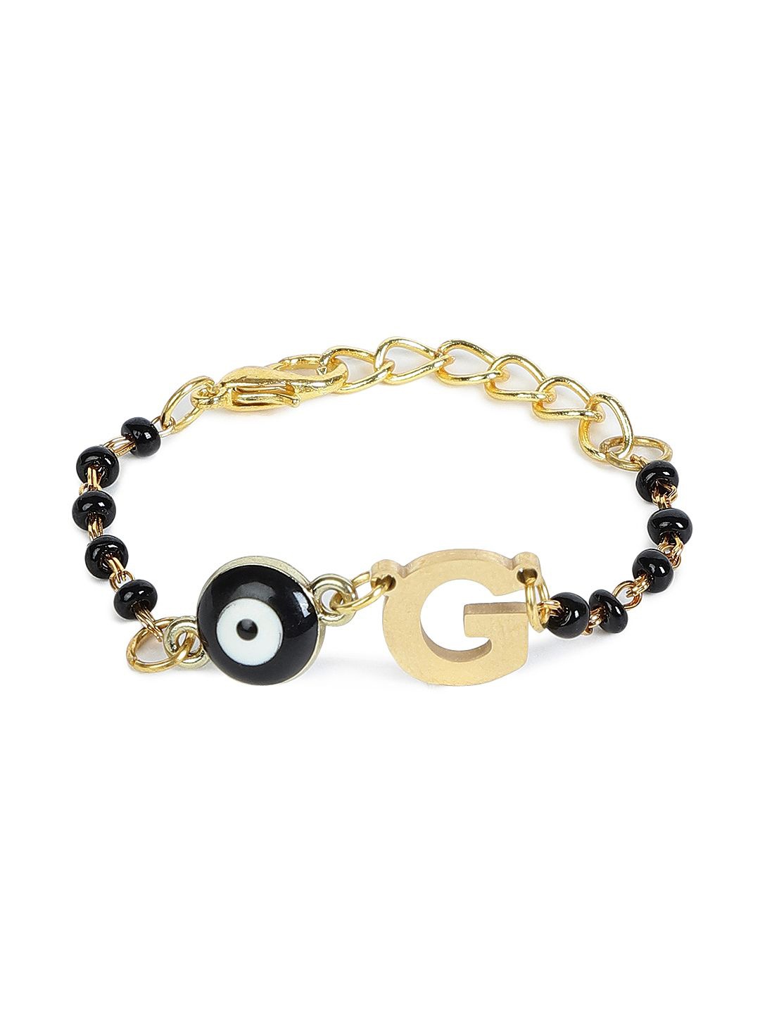 

EL REGALO Kids Link Beaded Bracelet, Black