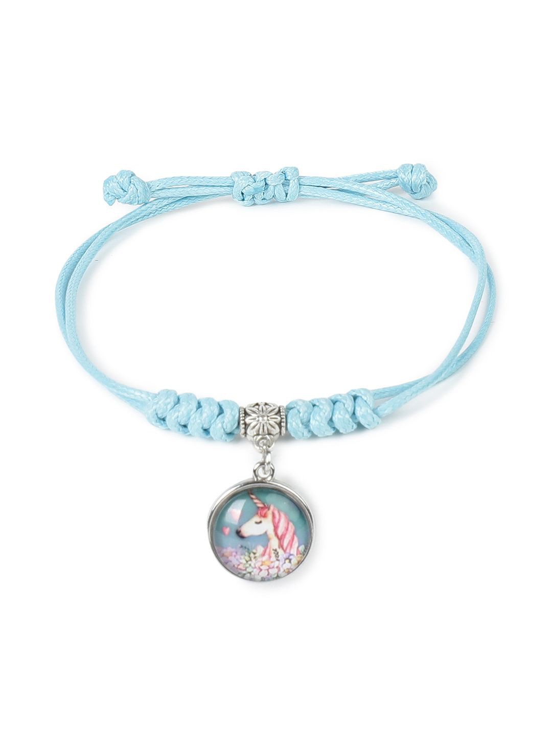

EL REGALO Girls Charm Threaded Bracelet, Blue