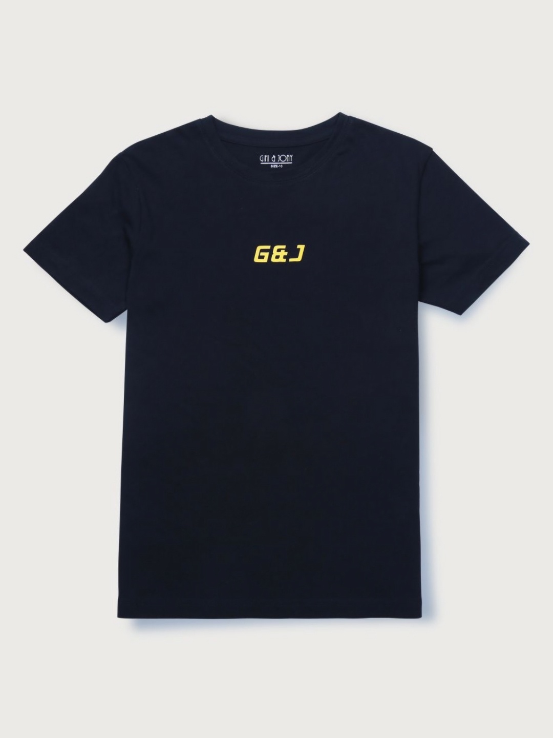 

Gini and Jony Boys Brand Logo Printed Round Neck Cotton T-shirt, Navy blue