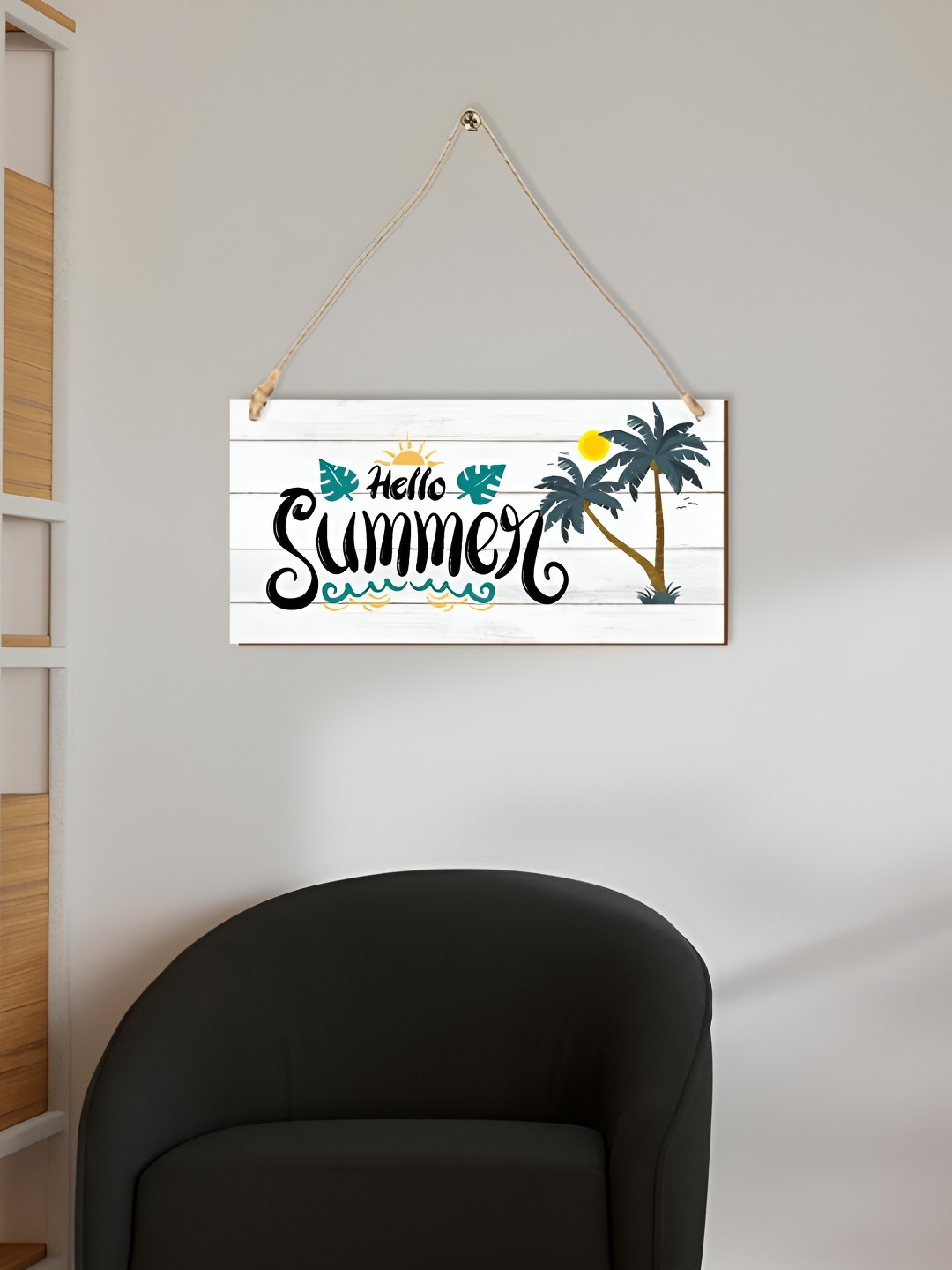 

CVANU White & Black Printed Wooden Wall Hangings
