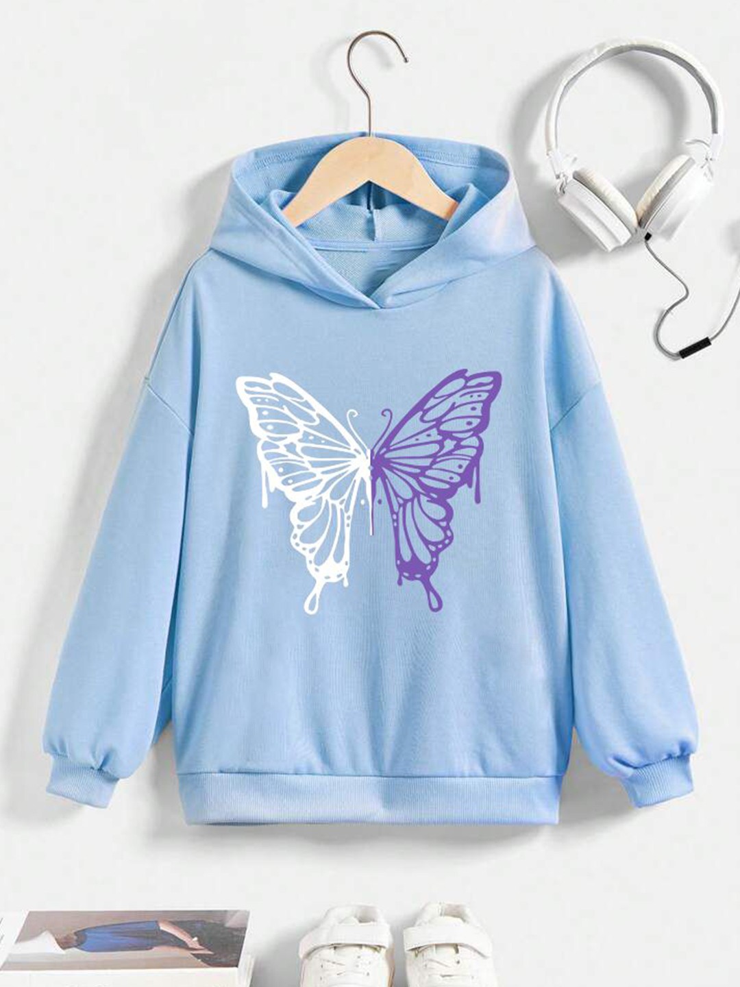 

TABADTOD Unisex Kids Graphic Printed Dry Fit Hooded Sweatshirt, Blue