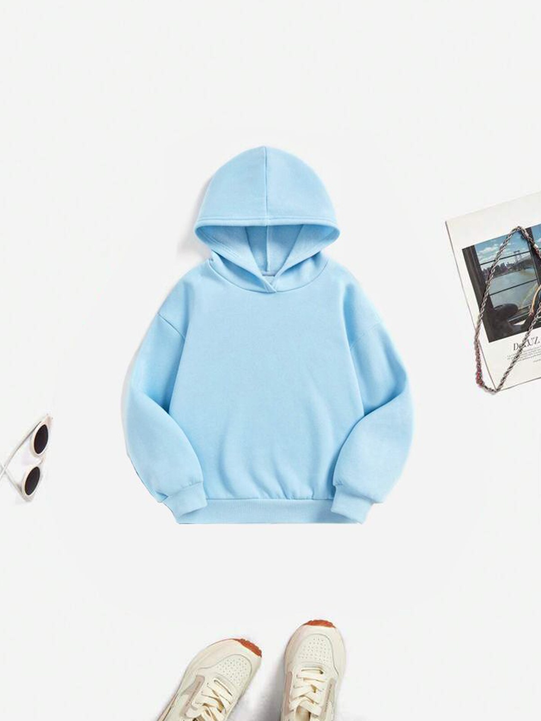 

TABADTOD Unisex Kids Solid Dry Fit Hooded Sweatshirt, Blue