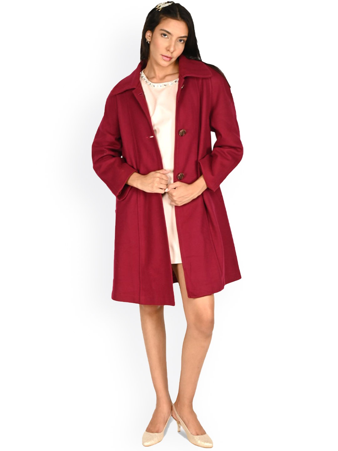 

ODETTE Women Longline Denim Jacket, Pink