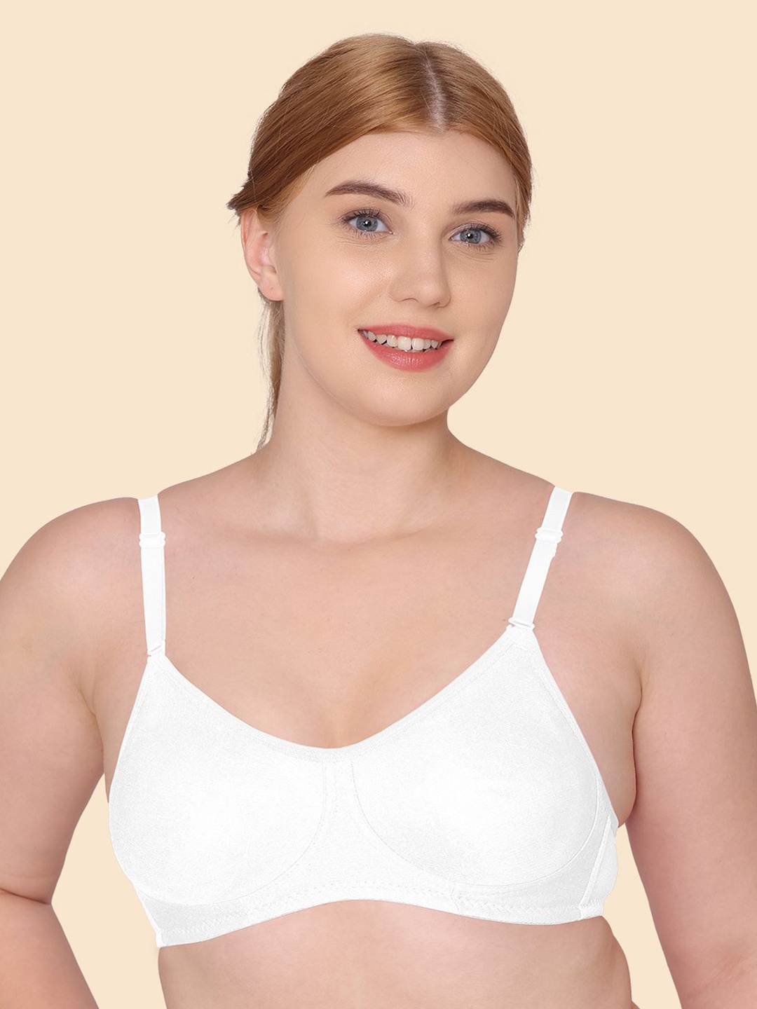 

Joomie Women Non-Wired Full Coverage Bra, White