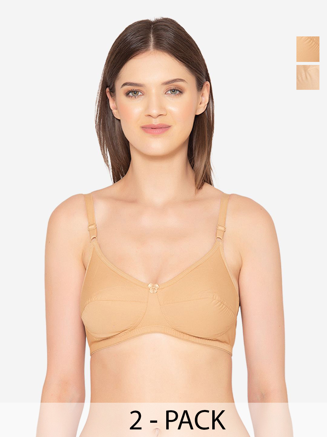 

GROVERSONS Paris Beauty Pack of 2 Women Full Coverage Non-Padded Bra, Nude