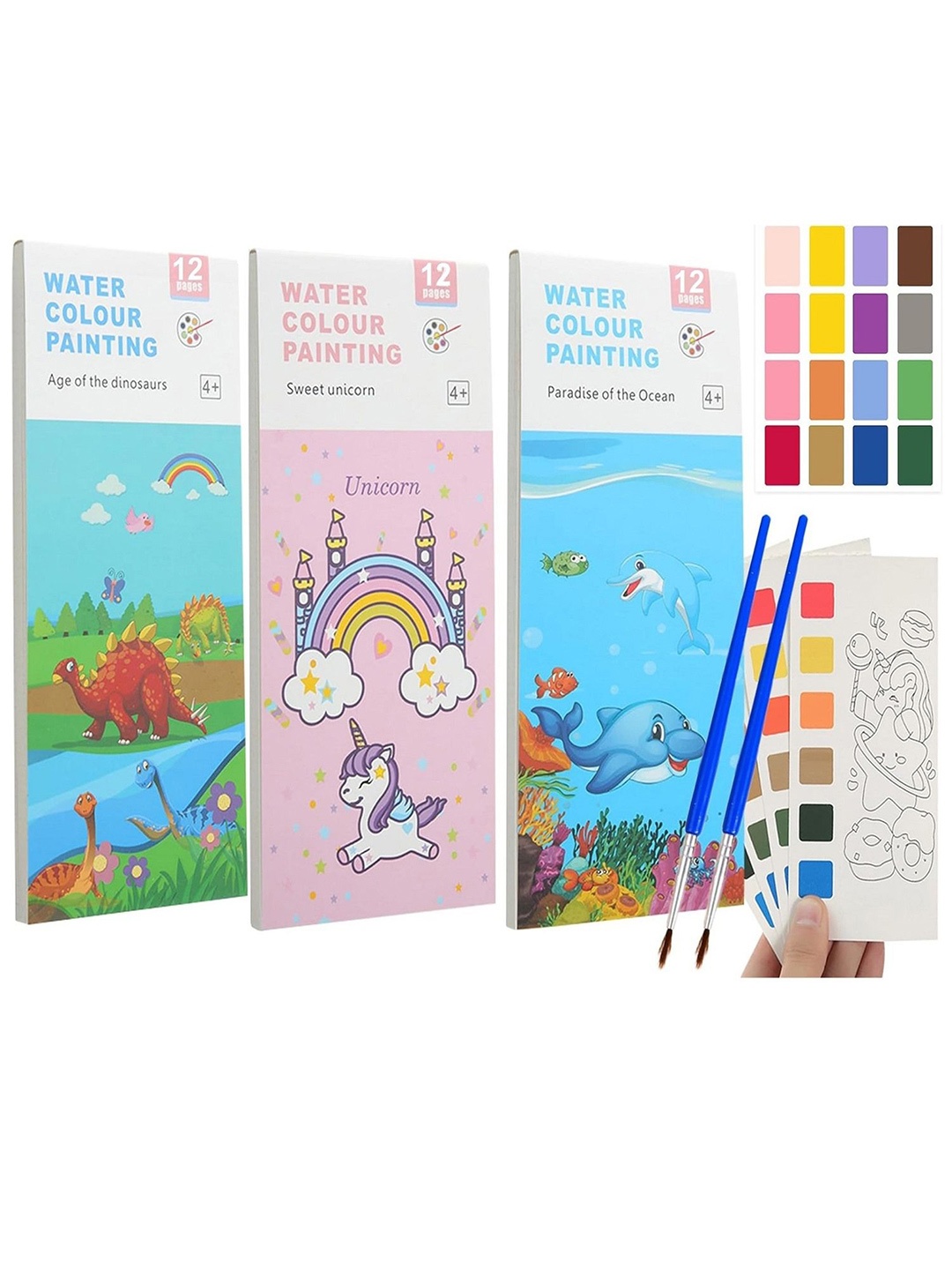 

MUREN Pack of 3 Kids Non-Allergic Painting Activity Toys and Games, Blue