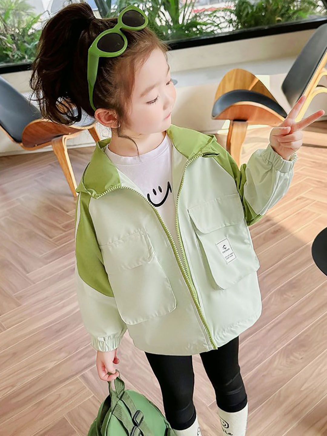 

StyleCast x Revolte Girls Longline Outdoor Open Front Jacket, Green