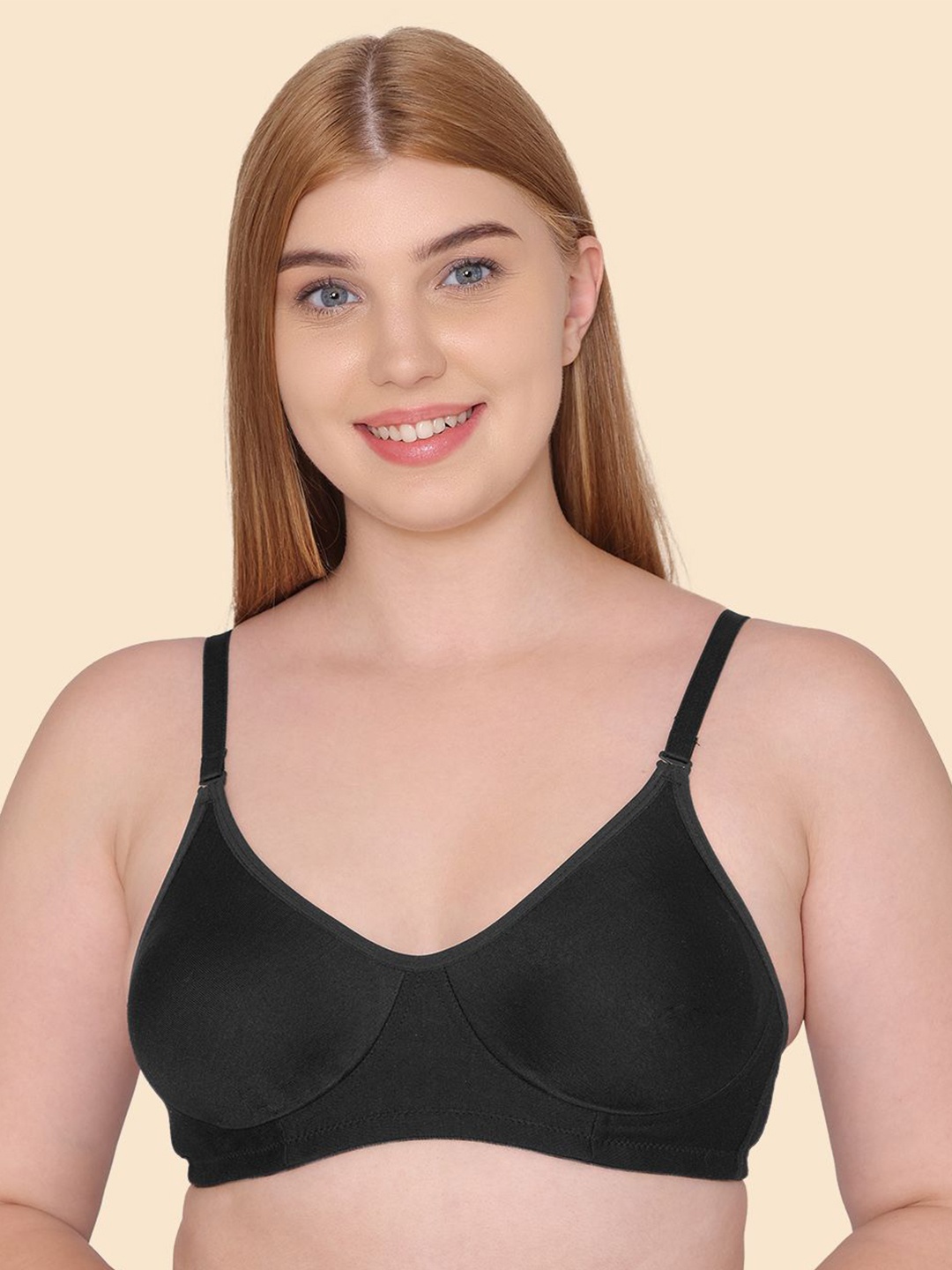 

Joomie Bra Solid Non-Padded Full Coverage, Black